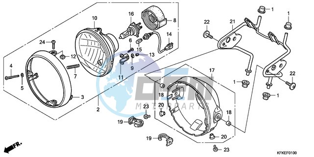 HEADLIGHT (VTR250-ED,F)