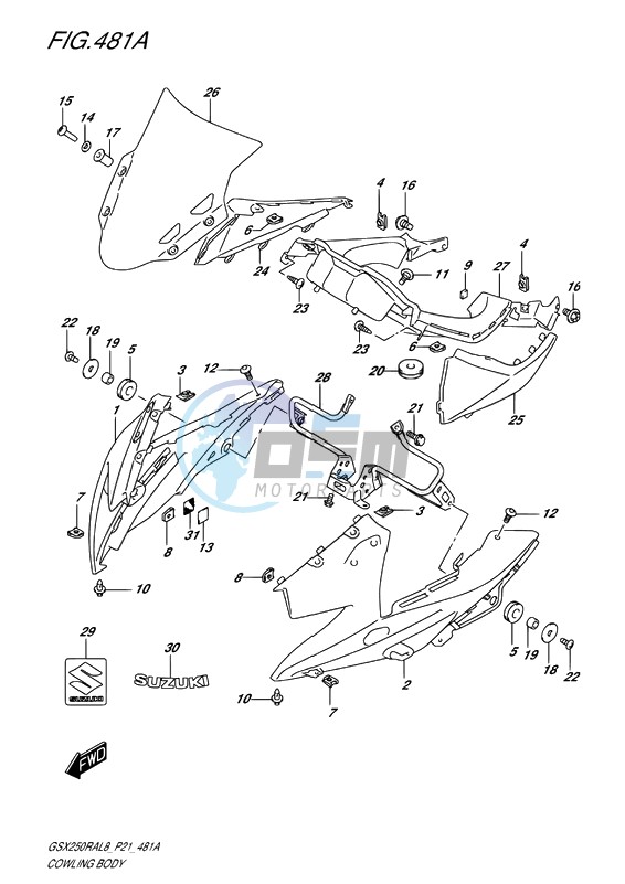 COWLING BODY (GW250RAL8 P21)