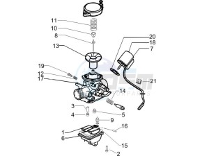 Zip 50 4T drawing Carburetors components