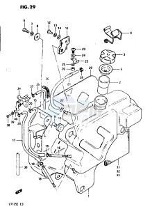 LT125 (E3) drawing FUEL TANK (MODEL E)