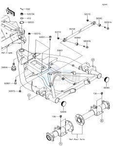 MULE SX 4x4 KAF400HHF EU drawing Swingarm