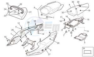 RSV 1000 Tuono drawing Rear body - Rear fairing