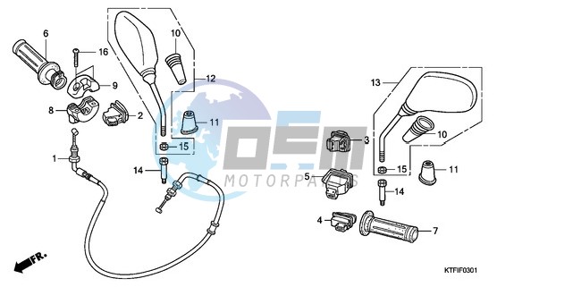 SWITCH/CABLE/MIRROR (SH1259/1509)