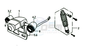 ALLO 50 45KMH (L8 L9) EU EURO4 drawing REAR LIGHT - REAR SUSPENSION