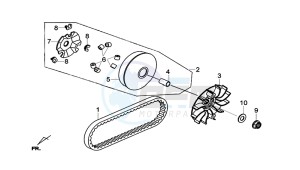 JOYMAX Z 125 (LW12W1-EU) (L9-M0) drawing MOVABLE DRIVE FACE ASSY