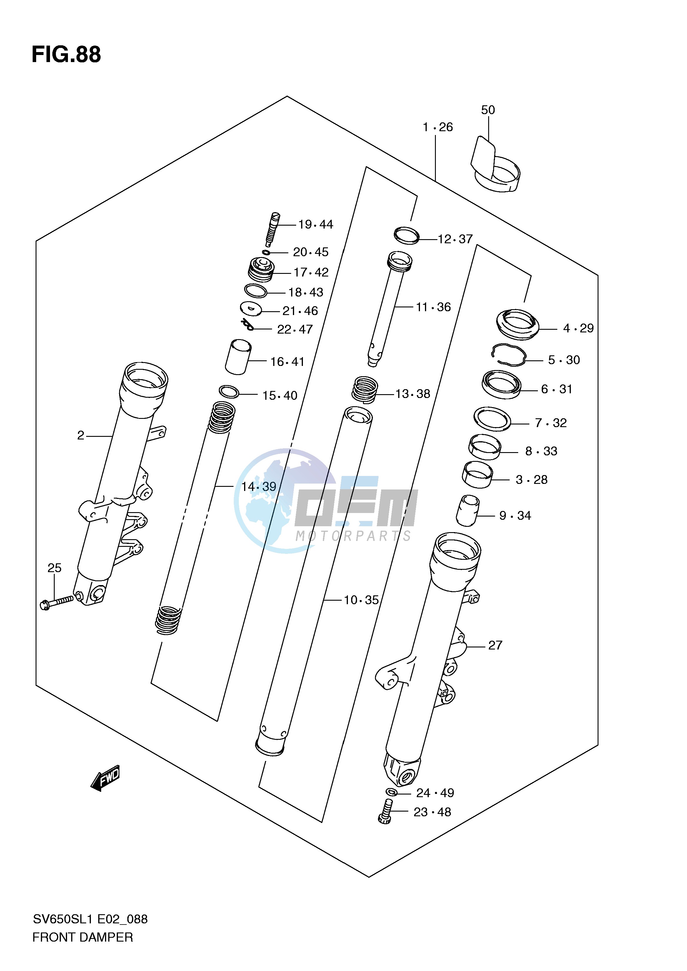 FRONT DAMPER (SV650SUL1 E24)