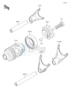 KX85 KX85CJF EU drawing Gear Change Drum/Shift Fork(s)