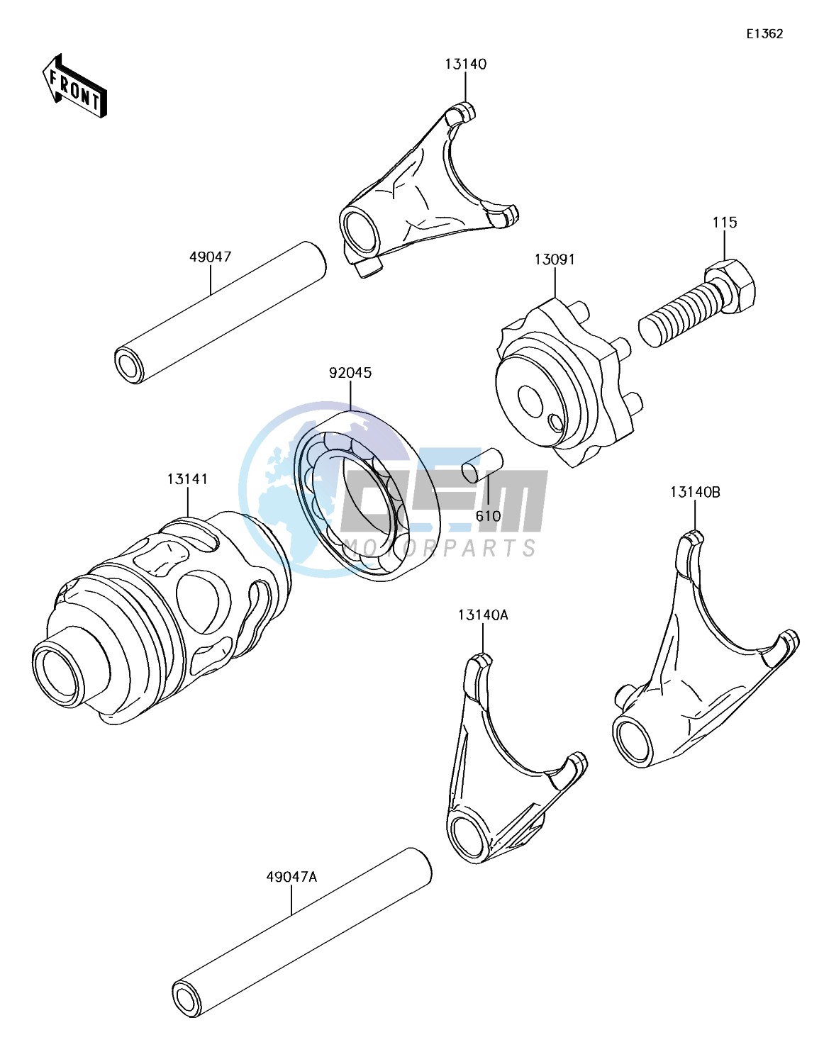 Gear Change Drum/Shift Fork(s)