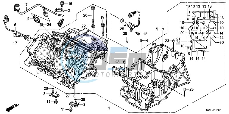 CRANKCASE (VFR1200X/XA/XL)