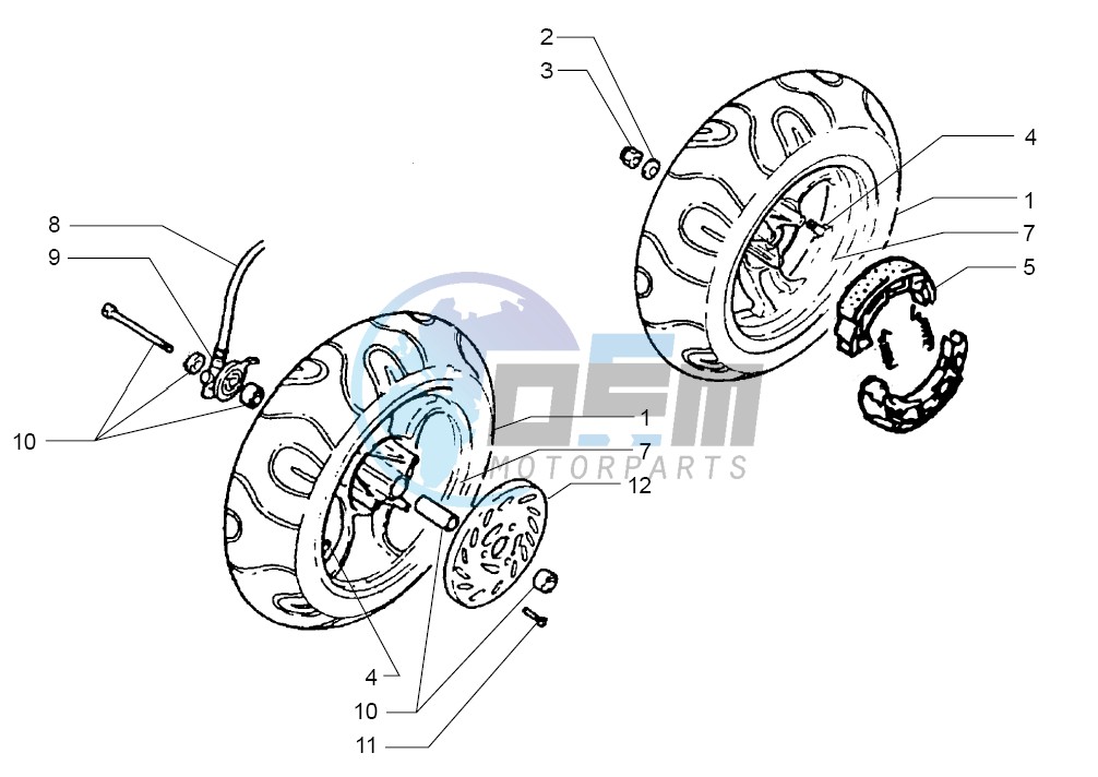 Front wheel-Rear wheel