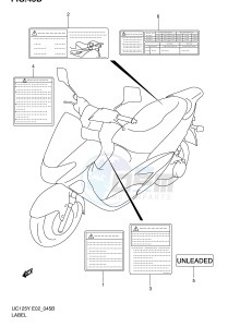 UC125 (E2) drawing LABEL (MODEL K1)