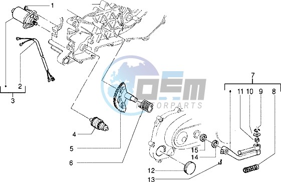 Starting motor-starter lever