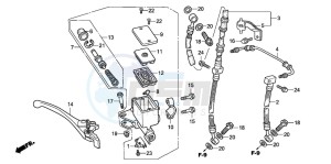 CB600F HORNET drawing FR. BRAKE MASTER CYLINDER (CB600F3/4)