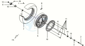 VS 125 drawing FRONT WHEEL