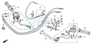 CBR600F drawing HANDLE LEVER/SWITCH/CABLE