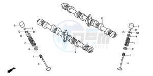 CB1300 CB1300SUPER FOUR drawing CAMSHAFT/VALVE