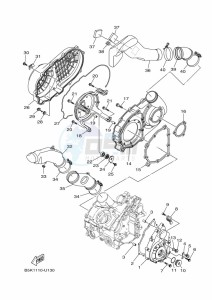 YFM700FWBD YFM70KPHK (B5K9) drawing CRANKCASE COVER 1