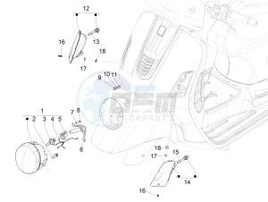 GTV 300 HPE SEI GIORNI IE E4 ABS (APAC) drawing Front headlamps - Turn signal lamps