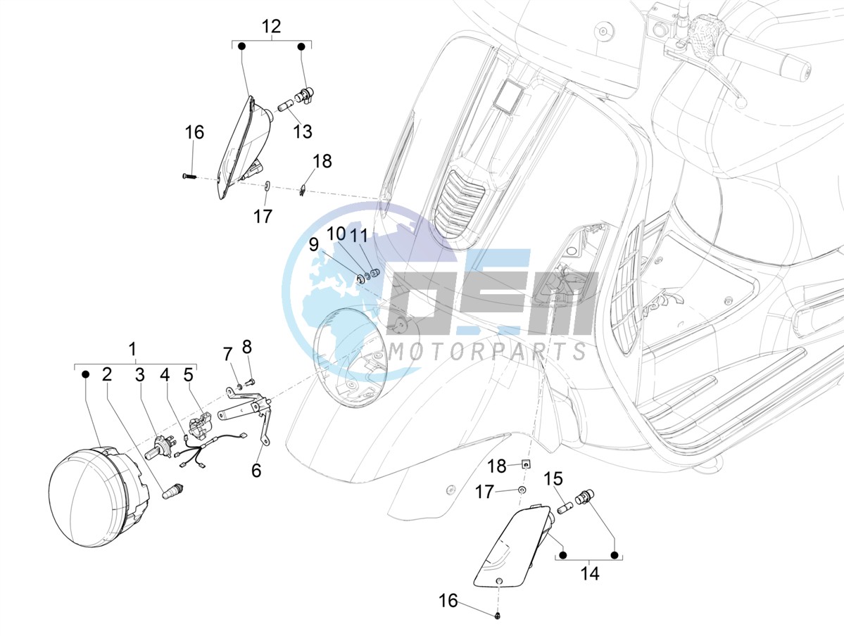 Front headlamps - Turn signal lamps