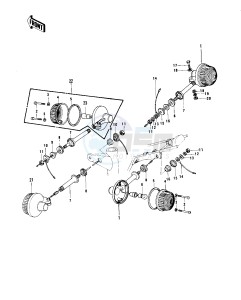 KZ 750 B (B1-B4) drawing TURN SIGNALS