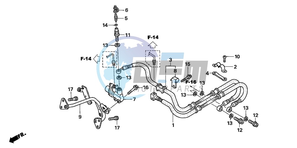 REAR BRAKE HOSE (VFR800)