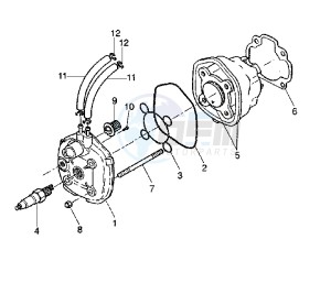 YQ AEROX 50 drawing CYLINDER - HEAD