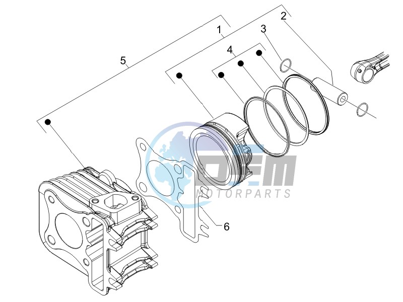 Cylinder-piston-wrist pin unit