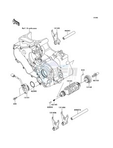 KFX450R KSF450BBF EU drawing Gear Change Drum/Shift Fork(s)