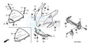 CBR1000RA9 France - (F / ABS CMF) drawing UPPER COWL (1)