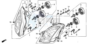 VFR800 drawing HEADLIGHT (E,ED,EK,F)