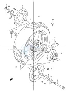 GSF600 (E2) Bandit drawing REAR WHEEL