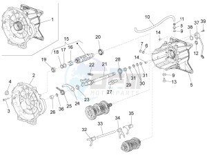 California 1400 Touring ABS USA-CND 1380 drawing Gear box / Selector / Shift cam