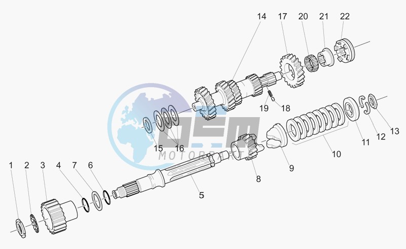 Primary gear shaft