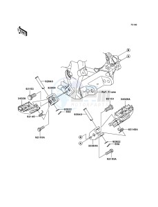 KX250F KX250T6F EU drawing Footrests