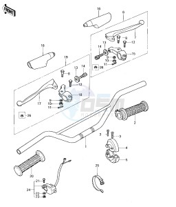 KX 125 A (A4-A5) drawing HANDLEBAR -- 78-79 KX125-A4_A5- -