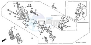 VFR800A9 France - (F / ABS CMF MME) drawing R. FRONT BRAKE CALIPER