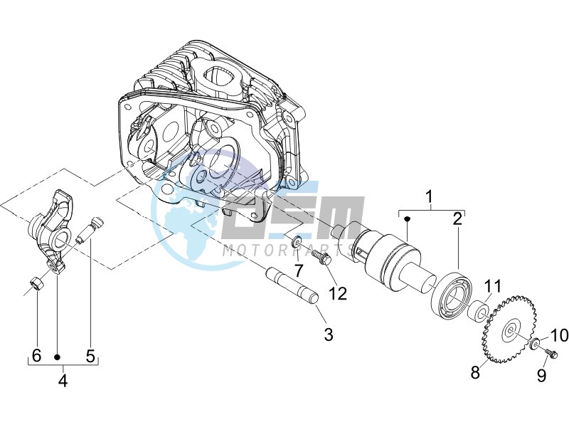 Camshaft - Rocking levers support unit