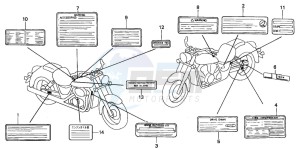 VT750C drawing CAUTION LABEL