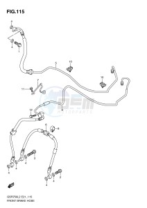 GSR750 (E21) drawing FRONT BRAKE HOSE (GSR750AL2 E21)