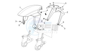 Shiver 750 drawing Front body - front mudguard