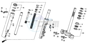 SFX50 drawing FRONT FORK/STEERING STEM