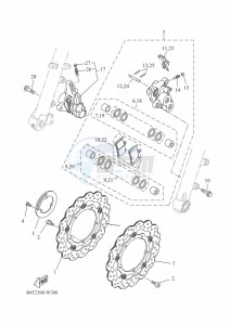 TRACER 7 35KW MTT690-U (B5T2) drawing FRONT BRAKE CALIPER