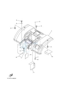 YFM450FWAD YFM450PF GRIZZLY 450 EPS (2LC8) drawing REAR FENDER