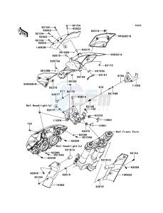 Z1000 ZR1000DDFA FR GB XX (EU ME A(FRICA) drawing Cowling(Upper)