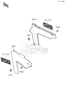 KX 250 C [KX250] (C2) [KX250] drawing SIDE COVERS -- 84 KX250-C2- -