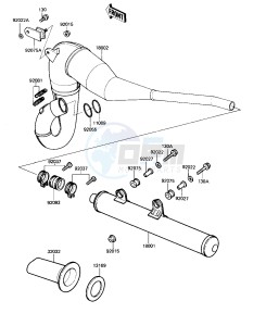 KDX 250 B [KDX250] (B2) [KDX250] drawing MUFFLER -- 82 KDX250-B2- -