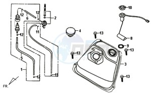 FIDDLE II 50 drawing FUEL TANK - FUEL CUT