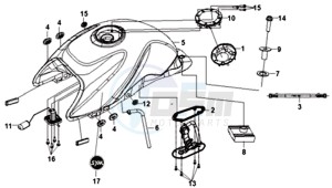 WOLF SB125Ni (L8) EU drawing FUEL TANK -  FUEL GAUGE