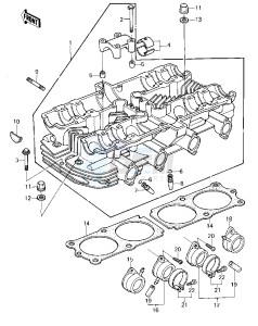 KZ 1000 A [KZ1000] (A3-A4) [KZ1000] drawing CYLINDER HEAD -- 79-80 A3_A3A_A4- -