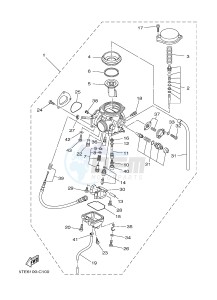 YFM450FWA YFM450DF GRIZZLY 450 IRS (1CUR) drawing CARBURETOR